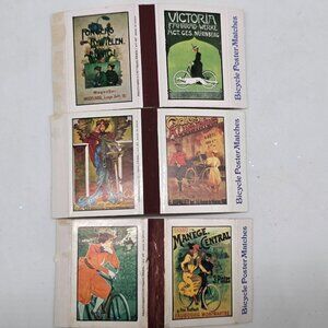 Vintage Bicycle Poster Matches Box Collection Featuring Retro Cycling Ads 3 Boxe
